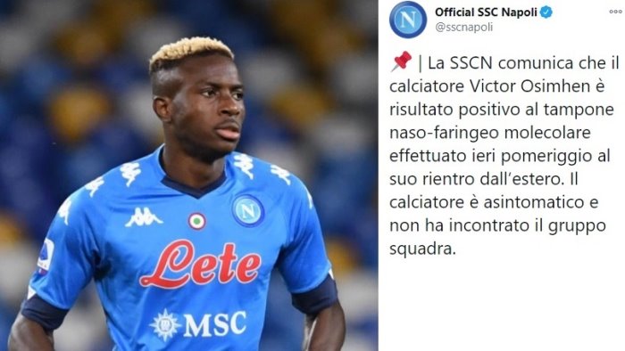 napoli osimhen positivo al covid 19 sara multato