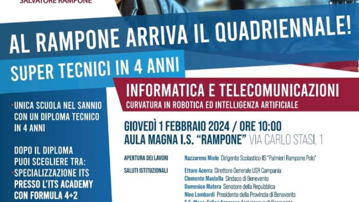 rampone unico polo sannita per la sperimentazione quadriennale