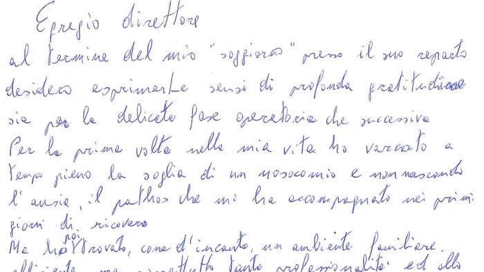 nel reparto di cardiochirurgia mi sono sentito ospite di gente unica