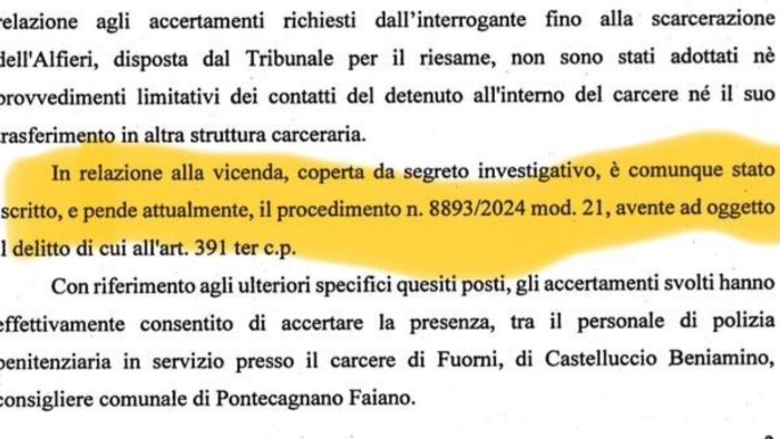 telefonino in carcere il ministro nordio c e un indagine su alfieri