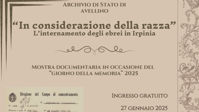 archivio di stato avellino mostra di documenti e video per giorno della memoria