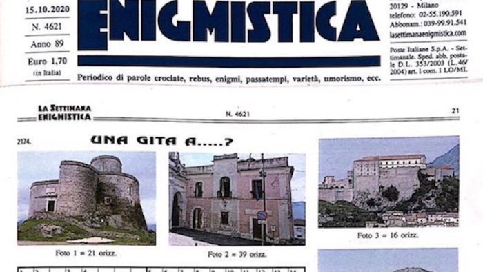 nella settimana enigmistica un gioco dedicato a montesarchio