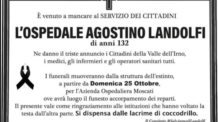 un fiore per il landolfi il funerale dell ospedale