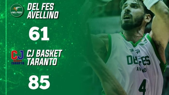 del fes avellino secondo ko di fila vince taranto 61 85