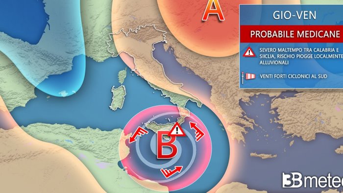 rischio uragano mediterraneo all estremo sud