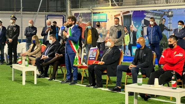 acerra c e anche spalletti all inaugurazione del nuovo campo di calcio