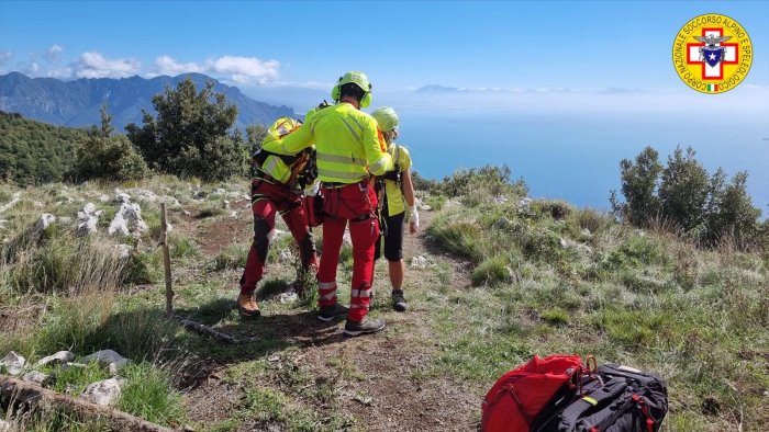 positano soccorsa escursionista svedese ferita in localita la selva