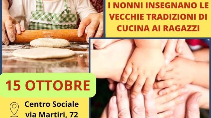 ariano i nonni insegnano le vecchie tradizioni di cucina ai ragazzi