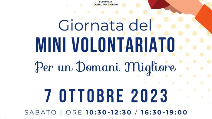 castel san giorgio giornata del mini volontariato per un domani migliore