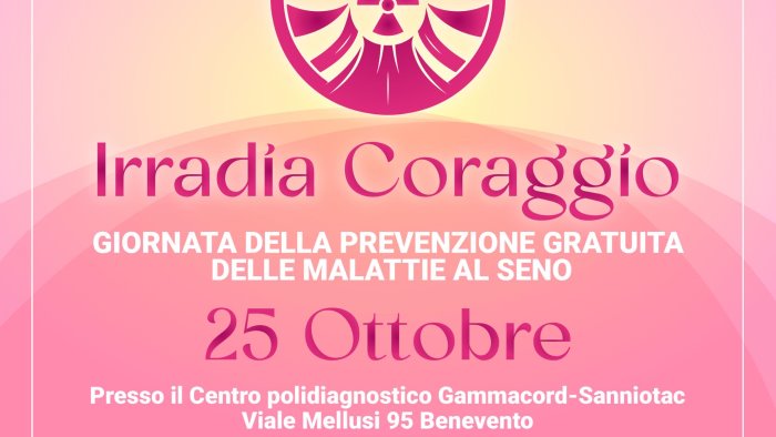 malattie del seno prevenzione gratuita il 25 ottobre al gammacord sanniotac