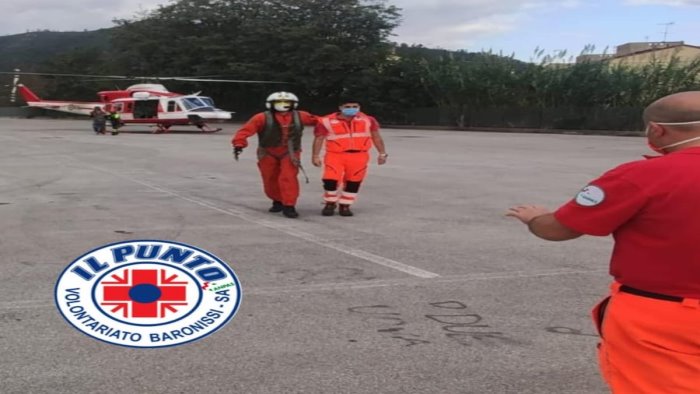 paura a baronissi giovane soccorso in montagna