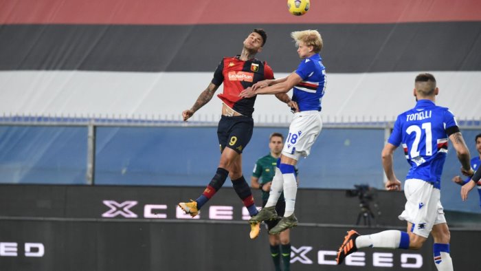 genoa batte samp e si regala la juve in coppa italia