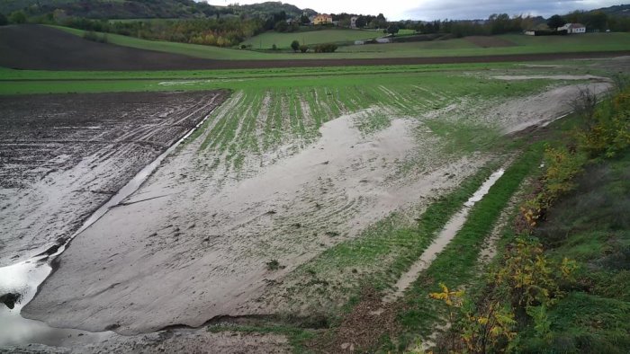 maltempo a teora il fiume ofanto strappa i semi dai terreni