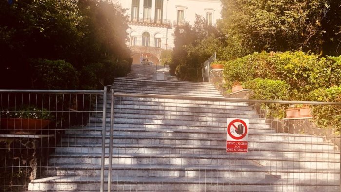 napoli villa floridiana partiti i lavori allo scalone del belvedere