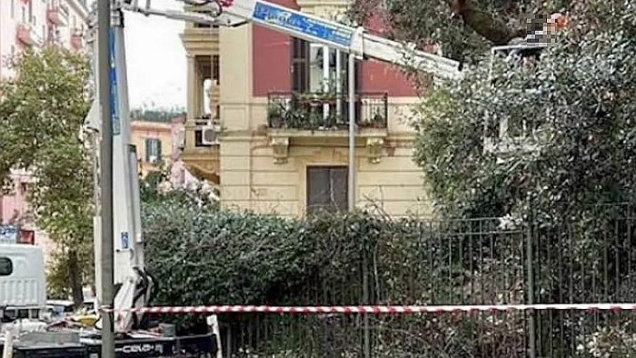 napoli parco mascagna iniziati i lavori abbattuto un albero