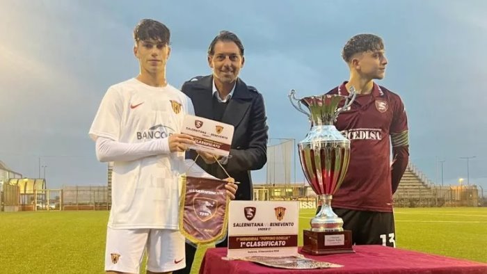 salernitana e benevento under 17 insieme al volpe nel ricordo di soglia