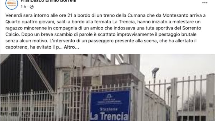 minorenne pestato sul treno difeso dai passeggeri