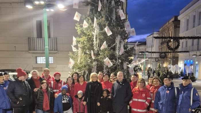 comunita montana del fortore dona albero di natale alla croce rossa di benevento