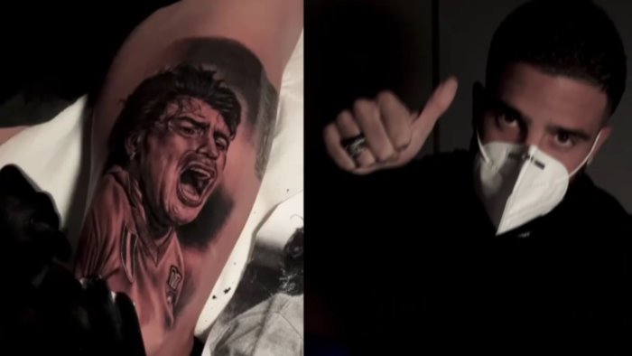 napoli insigne si tatua maradona sulla coscia sinistra