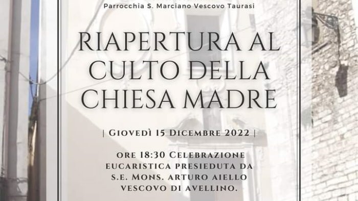 taurasi in festa per la riapertura della collegiata di san marciano