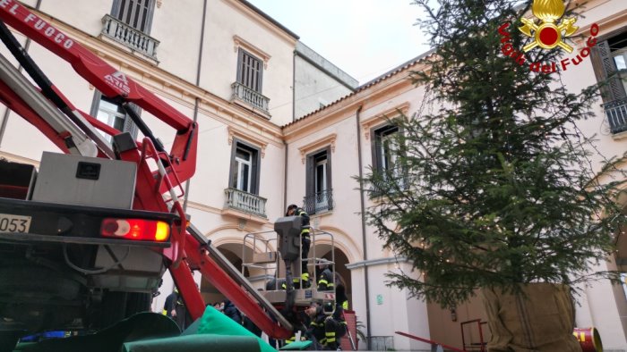 natale con i vigili del fuoco in prefettura ecco l albero della solidarieta