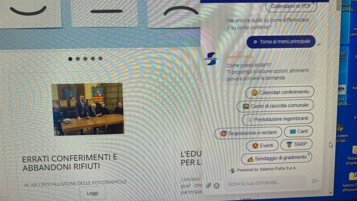 salerno pulita ecco l assistente virtuale per dare una mano agli utenti