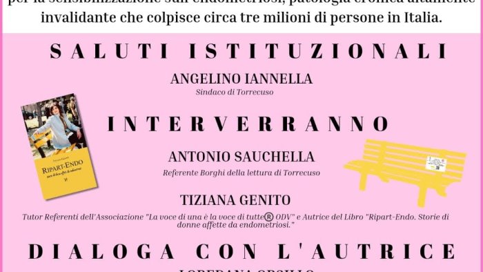 a torrecuso si inaugura la panchina gialla sensibilizzazione sull endometriosi