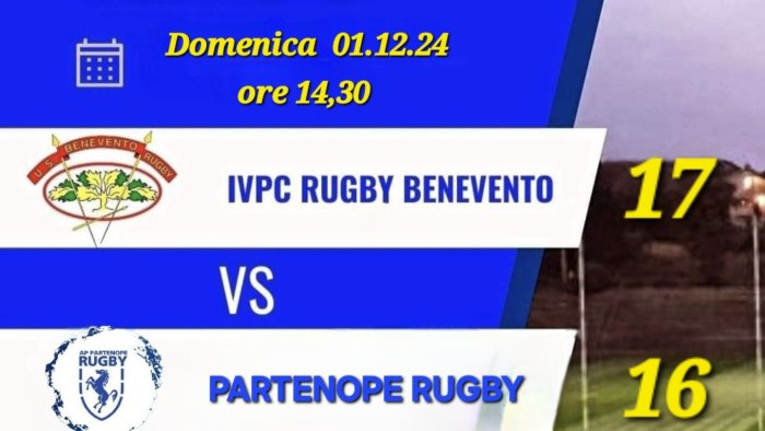 rugby l ivpc benevento batte nel finale la partenope napoli e balza al comando