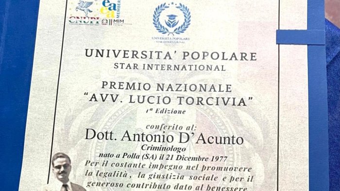 legalita e giustizia sociale d acunto premiato a palermo