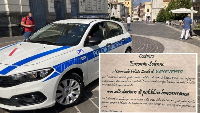 encomio solenne al comando di polizia municipale di benevento