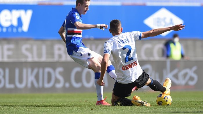 sampdoria atalanta 0 2 la dea aggancia la juventus