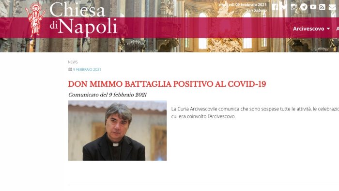 l arcivescovo di napoli don mimmo positivo al covid 19