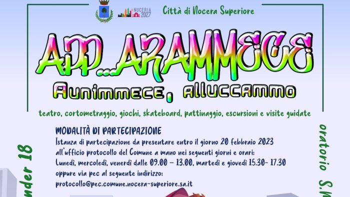 cultura sport e arte chiamata alla socialita per under18 a nocera superiore