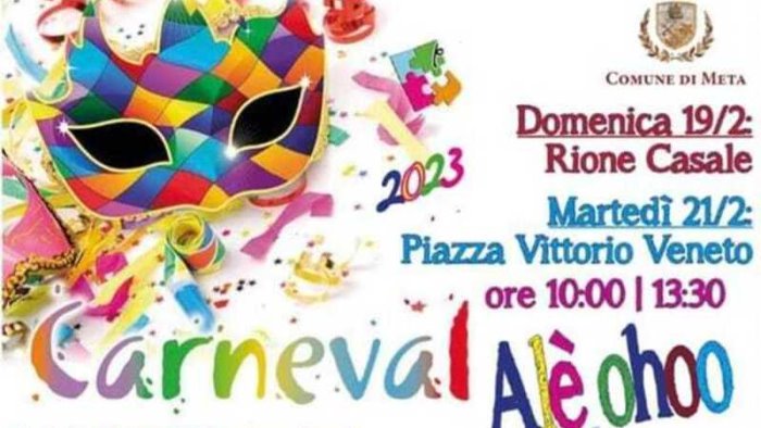 in penisola sorrentina gli appuntamenti della tre giorni del carnevale