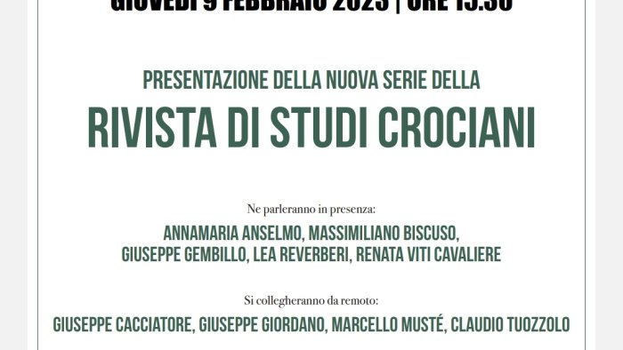 rinasce la rivista di studi crociani sara presentata a napoli