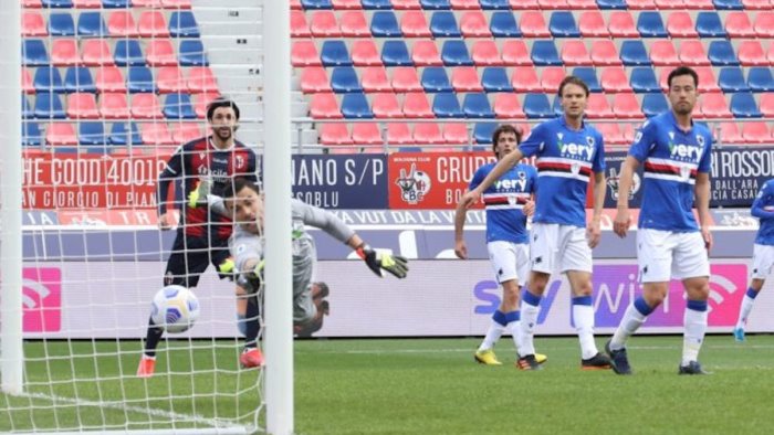 bologna batte sampdoria 3 1 altri tre passi verso la salvezza