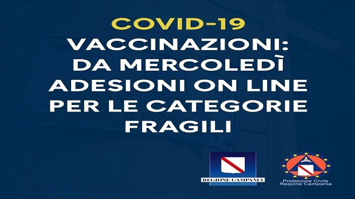 vaccini da mercoledi adesioni online per le categorie fragili