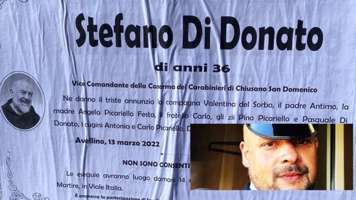 l ultimo saluto al maresciallo di donato arma in lutto dolore sui social