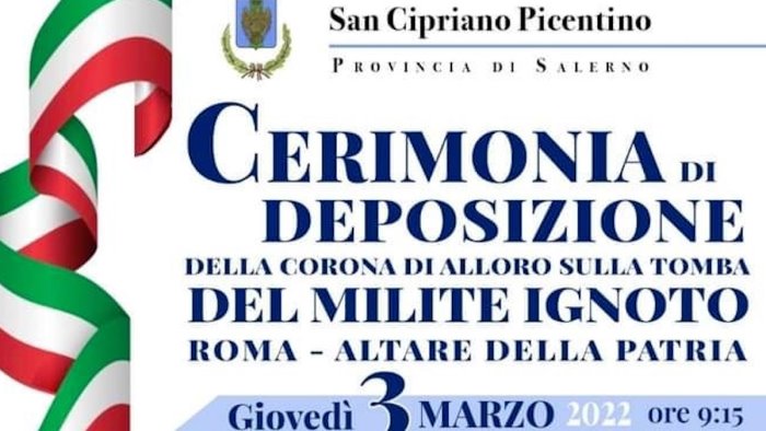 san cipriano il sindaco a roma all altare della patria