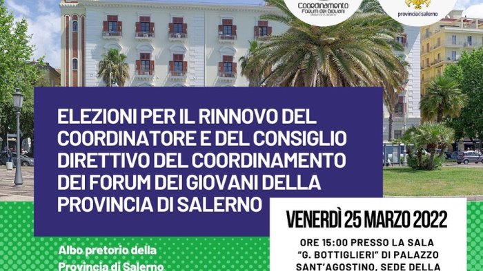 coordinamento forum dei giovani della provincia di salerno venerdi le elezioni