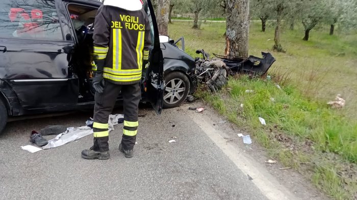 ancora un tragico incidente nel sannio auto contro un albero muore una donna