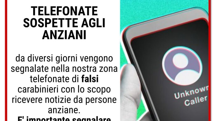 falsi carabinieri telefonano agli anziani e allerta a summonte e ospedaletto