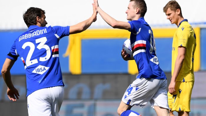 vittoria in rimonta per la sampdoria 3 1 al verona