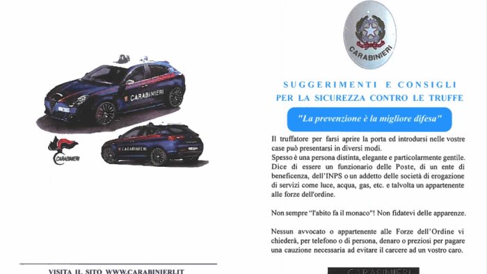 truffe agli anziani l opuscolo dell arma per prevenirle