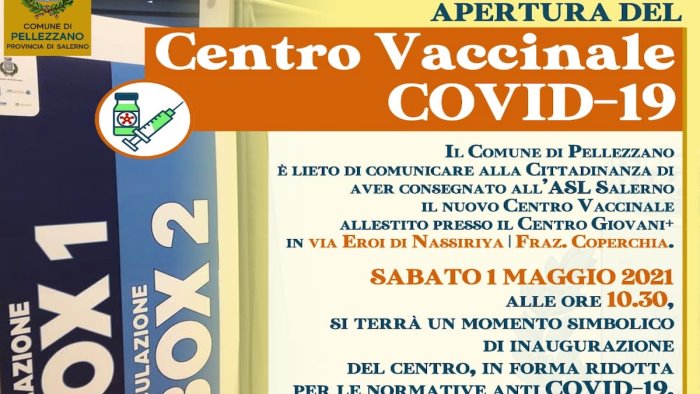 pellezzano tutto pronto per l apertura del centro vaccinale