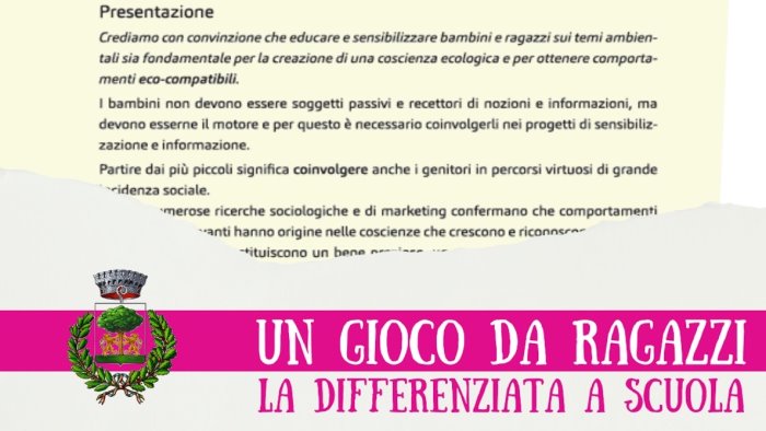 sant egidio al via il progetto un gioco da ragazzi la differenziata a scuola