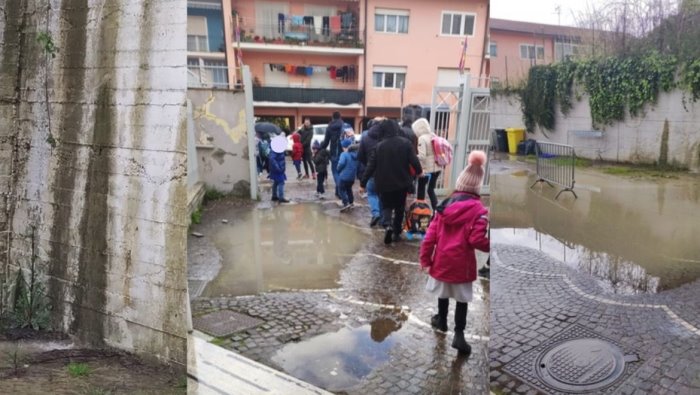 ariano guardate in che condizioni versa l ingresso di questa scuola