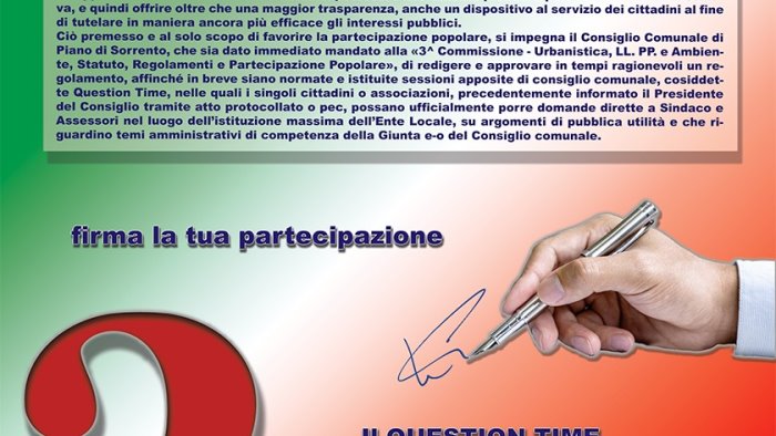 free piano di sorrento ecco il movimento civico che punta al question time