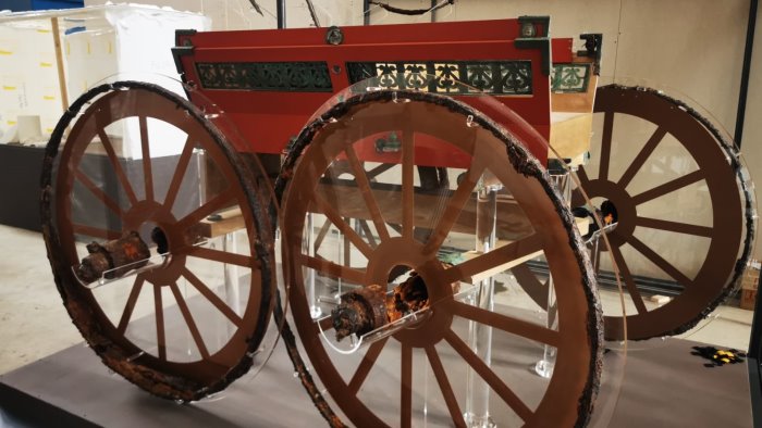 ricostruito in tutto il suo splendore il carro della sposa trovato a pompei