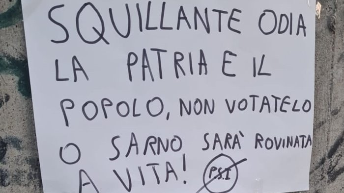 sarno scritte offensive contro squillante dinanzi casa della sindaca